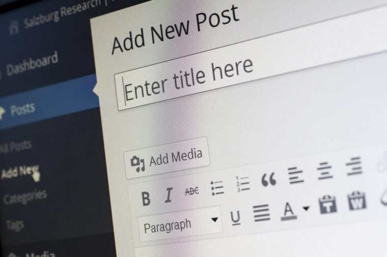 wordpress dashboard