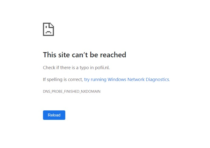 DNS_PROBE_FINISHED_NXDOMAIN error illustration